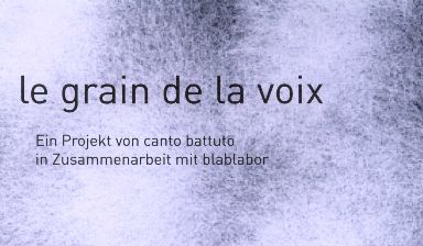 Fondation Nestlé pour l’Art – Le grain de la voix, canto battuto, Theater Rigiblick Zürich