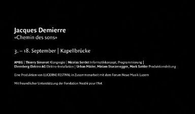 Fondation Nestlé pour l’Art – Chemin des sons, LUCERNE FESTIVAL, Luzern