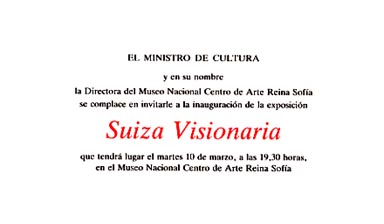 Fondation Nestlé pour l’Art – Suiza Visionaria, Pro Helvetia, Museo Nacional, Centro de Arte Reina Sofia, Madrid