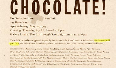 Fondation Nestlé pour l’Art – CHOCOLATE, The Swiss Institute, The Swiss Institute, New-York
