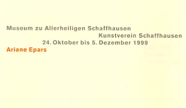 Fondation Nestlé pour l’Art – Einzelausstellung von Arianne Epars, Museum zu Allerheiligen, Museum zu Allerheiligen, Schaffhausen