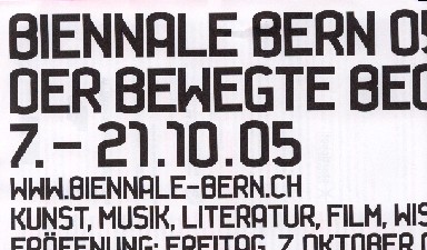 Fondation Nestlé pour l’Art – Biennale Bern ’05, Projekt Eran Schaerf, Berner Fachhochschule, Fachhochschule, Bern