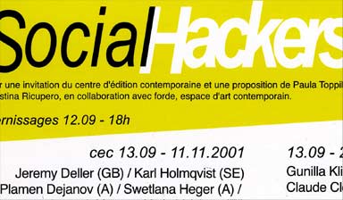Fondation Nestlé pour l’Art – Social Hackers, centre d'édition contemporaine, Centre d'édition contemporaine, Genève