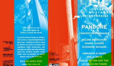 Fondation Nestlé pour l’Art – Pandore, Concerts de Musique Contemporaine, Salle de Ton-sur-Ton, La Chaux-de-Fonds