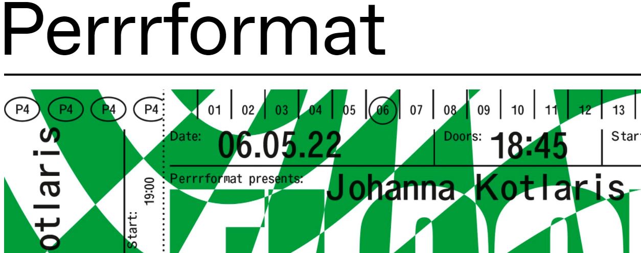Fondation Nestlé pour l’Art – Perrrformat präsentiert Johanna Kotlaris mit FLOOD, Perrrformat, MFO-Park Zürich Oerlikon, Zürich